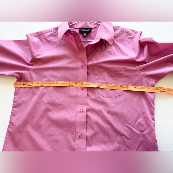 Fox Croft-Fuchsia Wrinkle Free-Classic Fit Button Down Shirt Long Sleeve-Size16P - Picture 7 of 11